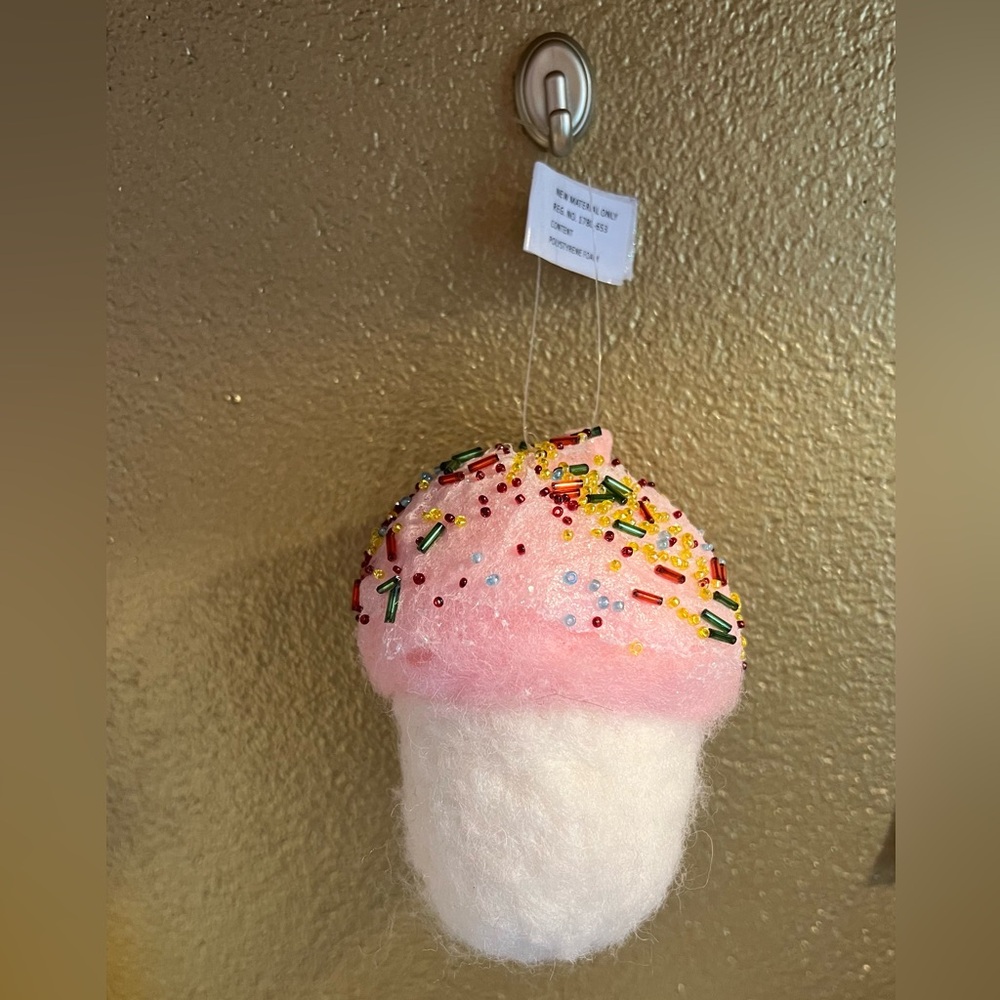 Glitter sprinkles pink acorn ornament